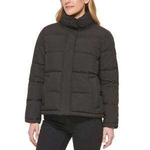 New! Calvin Klein Hooded Puffer Winter Black Water Resistant Jacket Coat XL